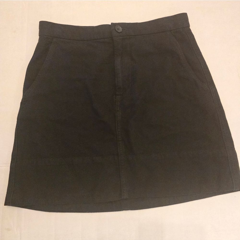 Everlane The Canvas Stamp Mini Skirt Size 6 In Black - Picture 12 of 16